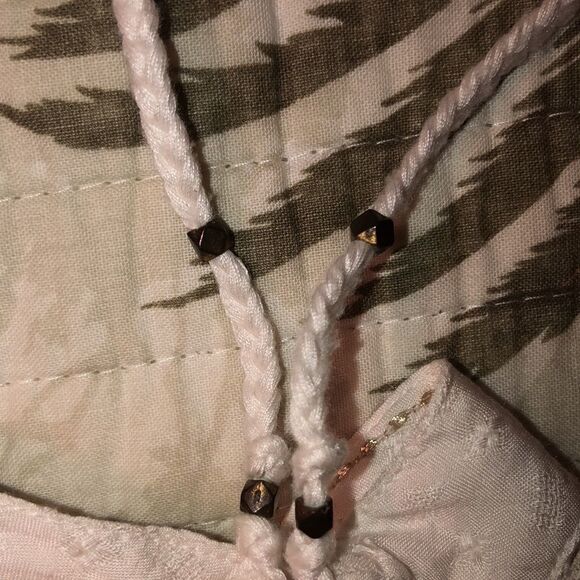 AE L Lace Halter Ruffled Crop Top Beaded Tassels - Picture 10 of 12